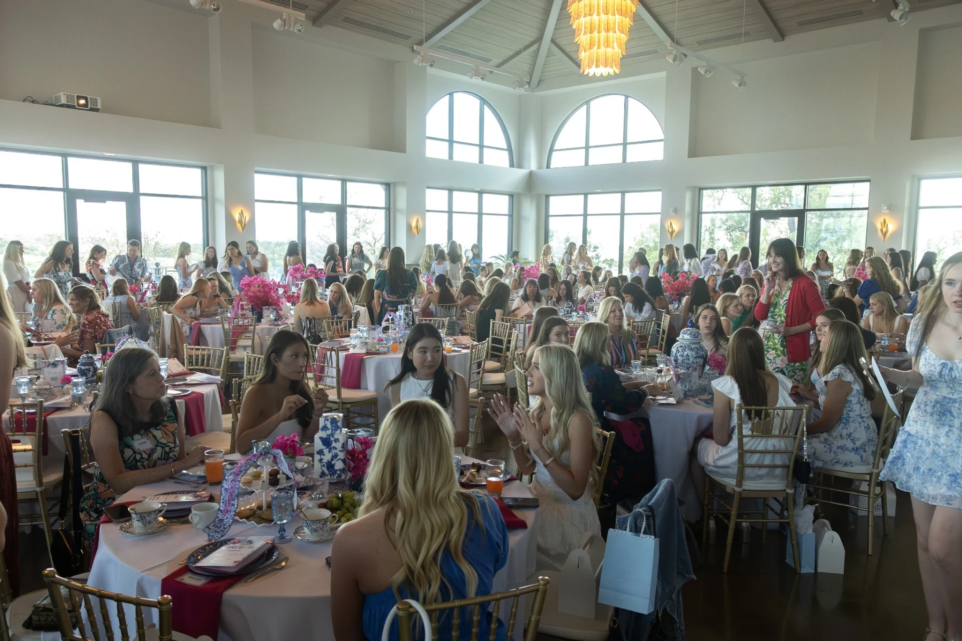 A large luncheon in the grand ballroom at The Pinnacle at Westlake.